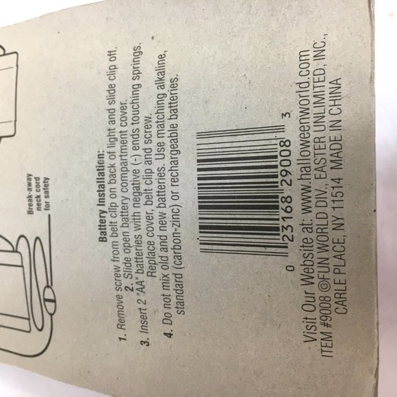 Fun World Blinking Safety Light Pumpkin Easter Unlimited NWT NOS - Picture 9 of 9